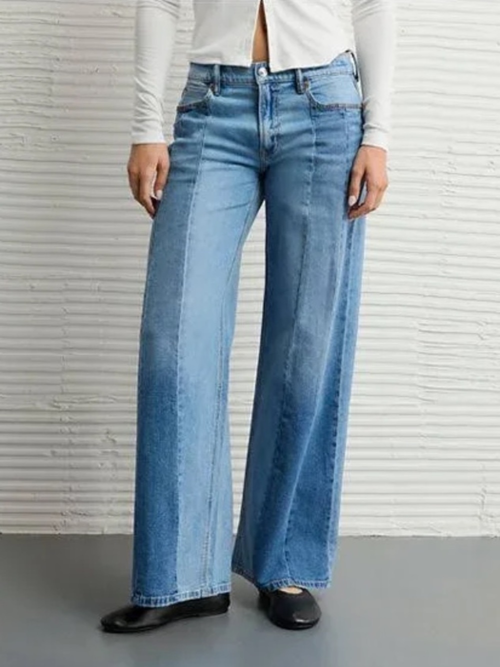 American Eagle Outfitters AE Patchwork Ultra Wide-Leg Jeans - Size 2